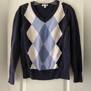 St. John's Bay V-Neck Argyle Sweater | Size: S | Color: Blue